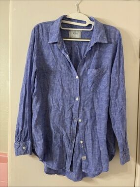 Rails Lavender-Blue Linen Button Shirt